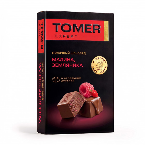 №1 Фабрика Томер   Молочный шоколад Малина-Земляника, 90г  в Троицке