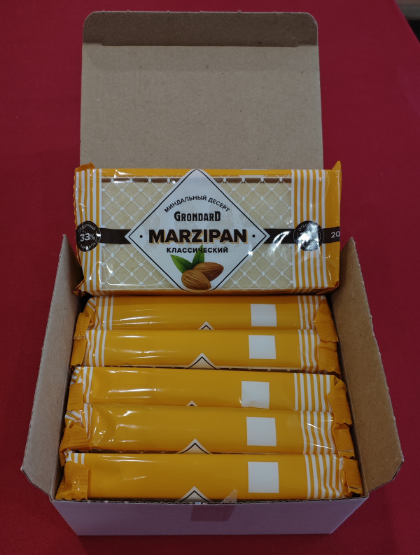 №1 TM Grondard      (11133) Марципан 33%, (блок 6 шт по 200г)             в Троицке