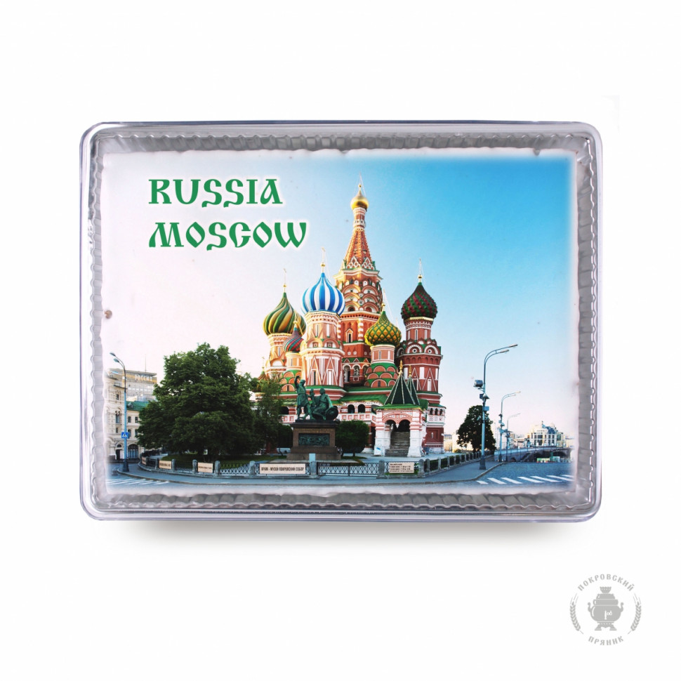  Пряник 600г RUSSIA MOSCOW с фотопечатью (в подарочной пластиковой упаковке)  в Троицке